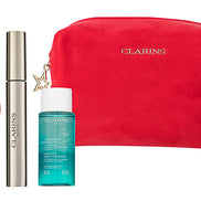 Clarins Supra Volume Mascara Set 8 ml / 01 Intense Black + 3 ml Total Eye Lift + 30 ml Instant Eye Make-Up Remover + Tasche